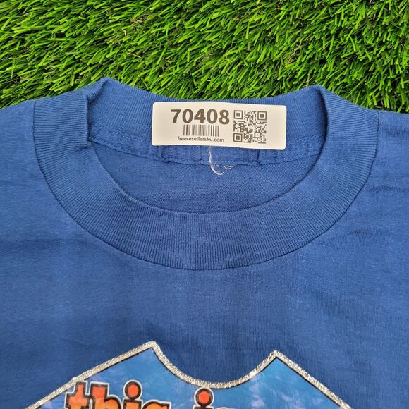 Vintage 1981 PTH Funny Lazy Shirt S/M 18x23 Blue - Picture 10 of 11